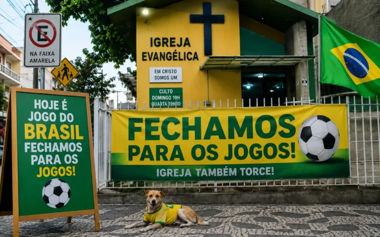 Igreja cancela culto para transmitir jogo do Brasil