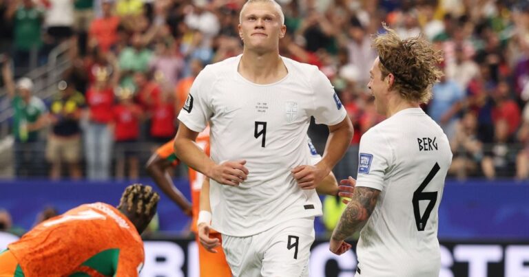 Haaland usa Braut na camisa da Noruega em homenagem às raízes maternas