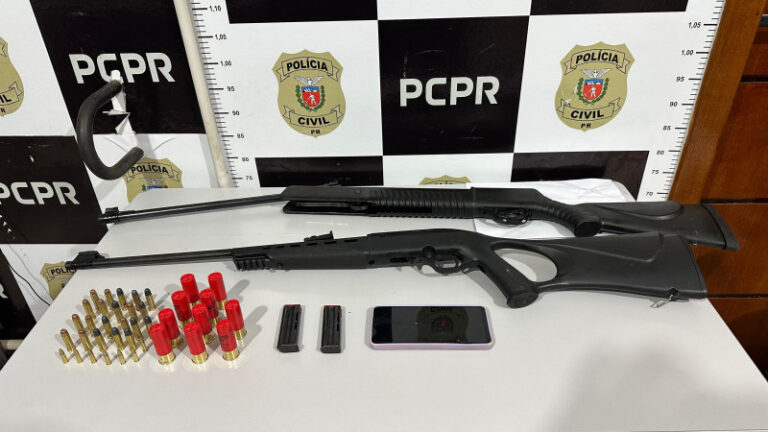 Polícia Civil prende dois homens por posse ilegal de armas em Irati