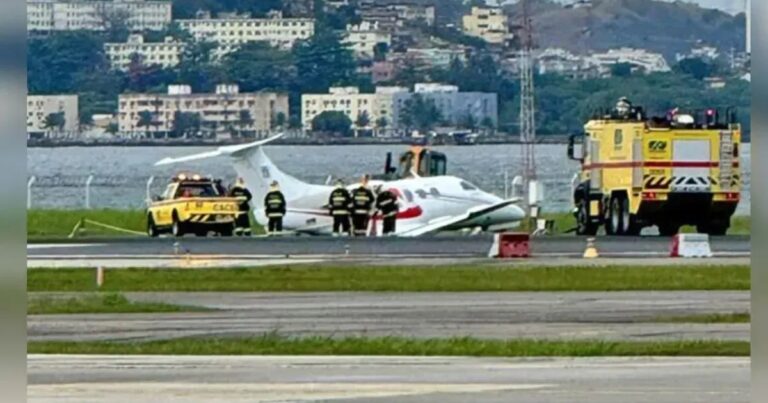 Falha no trem de pouso causa saída de pista em aeroporto Santos Dumont