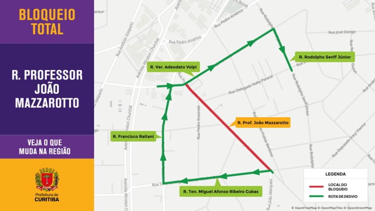 Prefeitura de Curitiba bloqueia rua no Capão Raso para obras do novo Inter