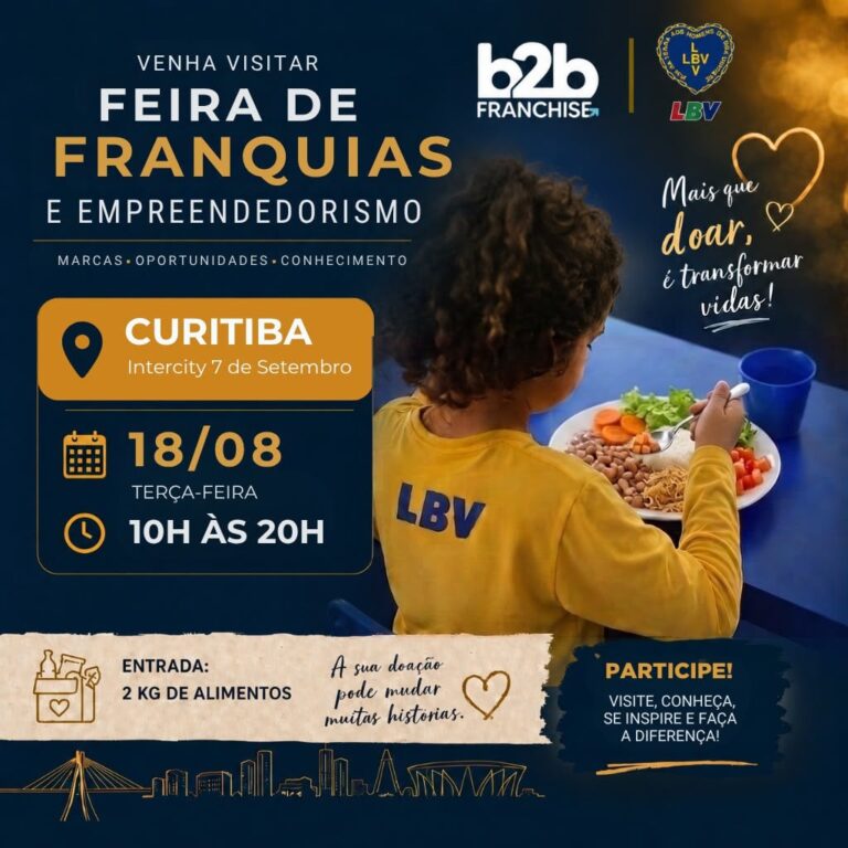Curitiba recebe Feira de Franquias FranchiseB2B com ação solidária nesta terça