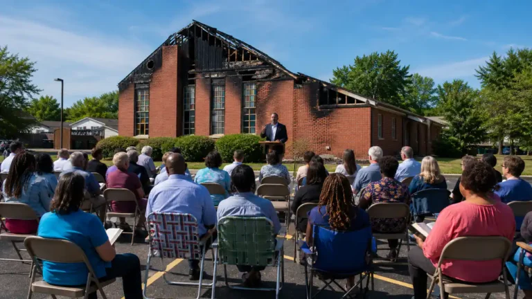 Igreja construída em 1958 sofre incêndio que destrói parte do telhado em Troy