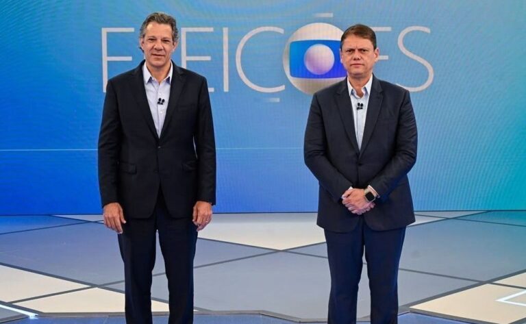 Haddad e Tarcísio trocam críticas sobre obras e segurança em debate na Globo
