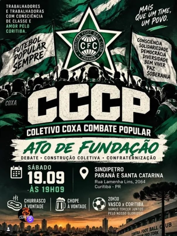 Torcedores do Coritiba lançam coletivo voltado à classe trabalhadora