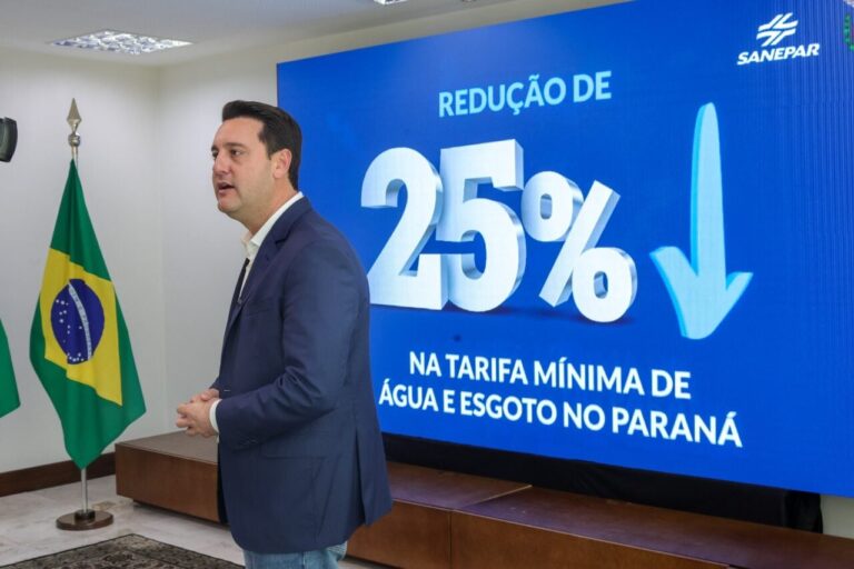 Paraná reduz conta de água em 25% a partir de outubro