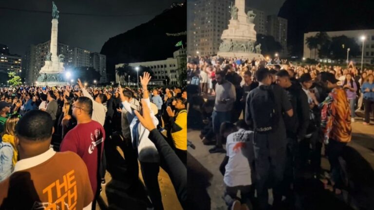 Jovens fazem ato de adoração na Urca clamando por avivamento nas universidades do Rio