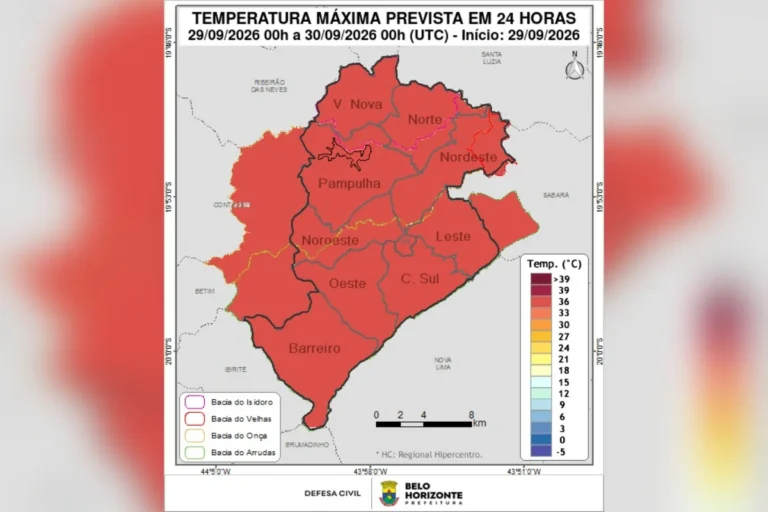 Belo Horizonte pode bater recorde de calor nesta quarta com 37°C