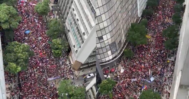 Estudantes fazem manifestação pró-Lula no Rio de Janeiro