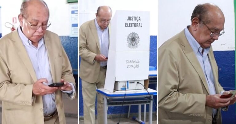 Ministro Gilmar Mendes vota em Diamantino no interior de Mato Grosso