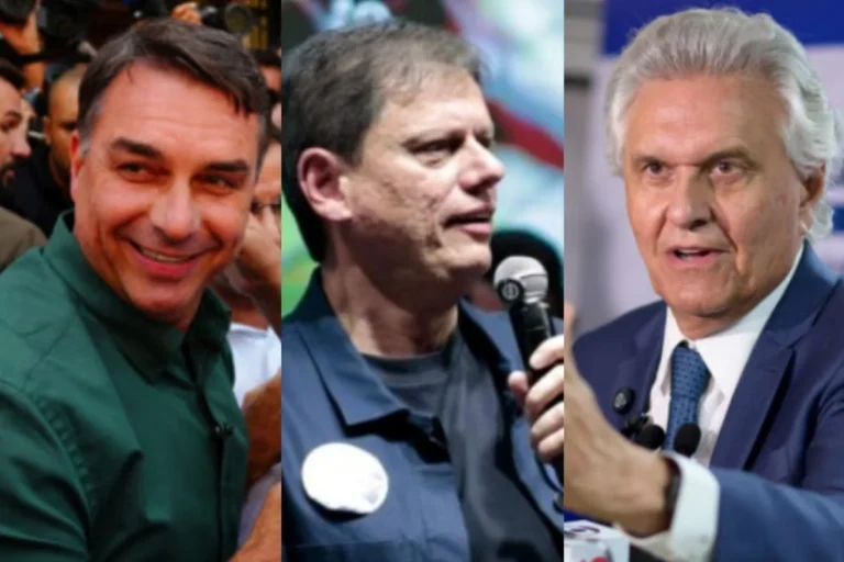 Flávio Bolsonaro vai a Goiânia formalizar apoio de Caiado no segundo turno