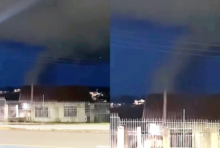 Nuvens em formato de funil chamam atenção nos Campos Gerais do Paraná