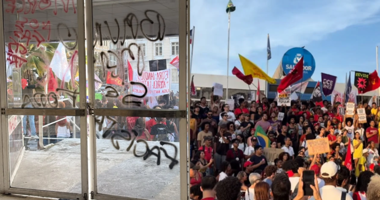 Manifestantes protestam contra redução de ônibus em Salvador durante eleição