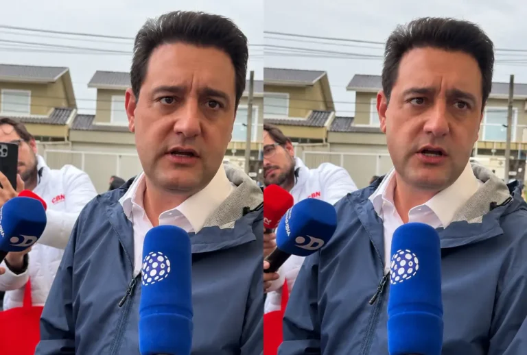 Ratinho Junior vota e reafirma apoio a Flávio Bolsonaro no segundo turno