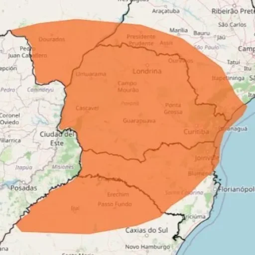Inmet emite alerta de tempestade para Sul e Centro-Oeste neste domingo