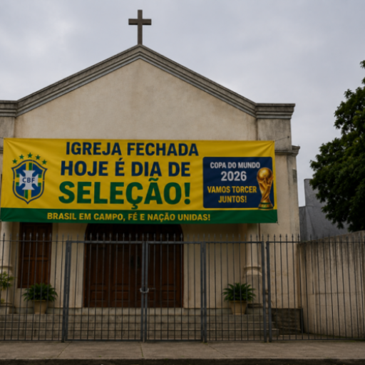 Igreja cancela culto para jogo do Brasil e divide opiniões